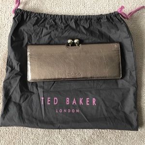 Ted Baker champagne metallic clutch
